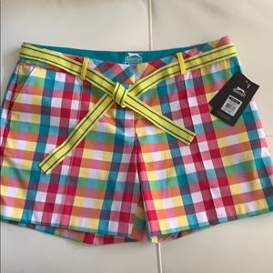 Bright Multi Colored Fun Plaid Golf Shorts